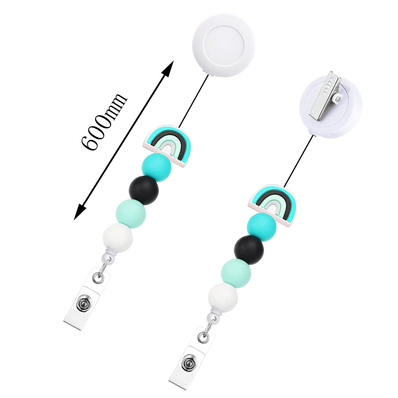 Wholesale 20PCS Rainbow Silicone Beads Telescopic Scroll Telescopic Badge Clip